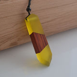 Leanzni Vintage men'woman s fashionable wood resin necklace pendant, woven rope chain, hot - selling jewelry gifts