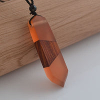 Leanzni Vintage men'woman s fashionable wood resin necklace pendant, woven rope chain, hot - selling jewelry gifts