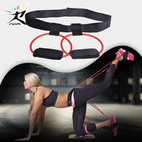 Fitness Booty Butt Bands Set with Adjustable Waist Belt Pedal Exerciser Elastic Bands for Butt Legs Muscle Training Workout