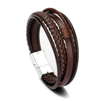 ZOSHI Braided Blue Color Leather Bracelets for Men Armband Heren Trendy Genuine Leather Bracelets with Magnetic Buckle