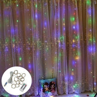 3M LED Fairy Lights Garland Led Festoon Curtain Lamp Remote Control USB Curtains String Lights Christmas Decoration for Home